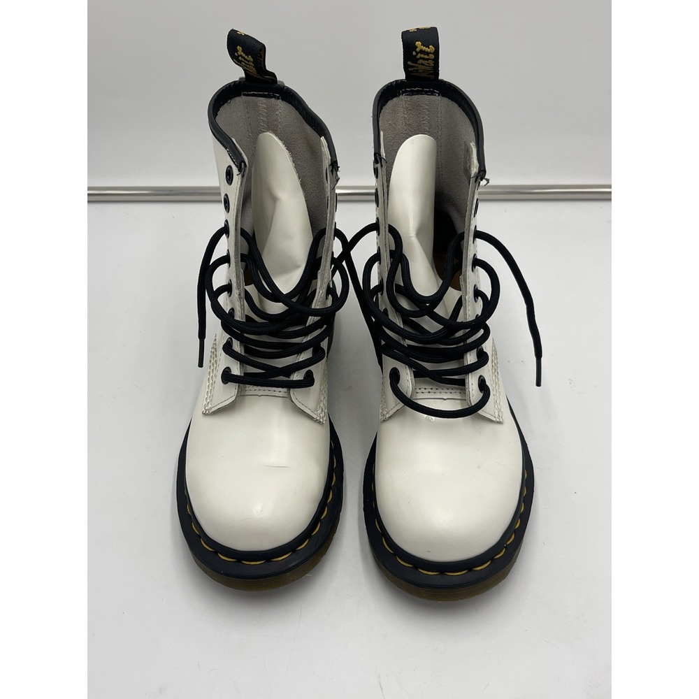 Dr. Martens 1460 Women's Size 5 White Smooth Leather Lace Up Combat Boots 11821 - Picture 3 of 6
